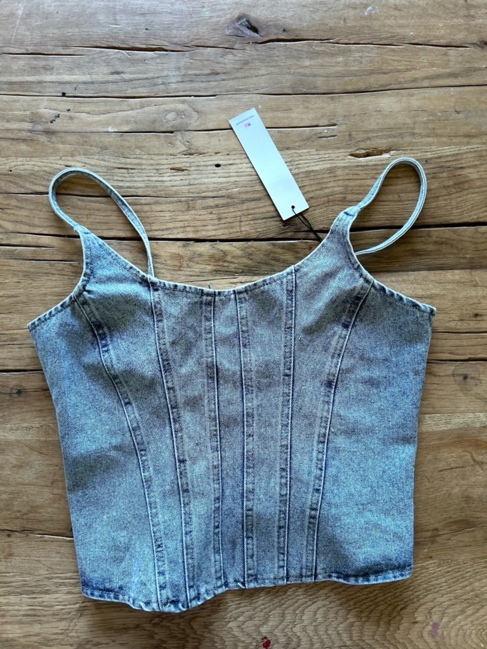 Vigoss Light Blue Denim Corset Crop Top